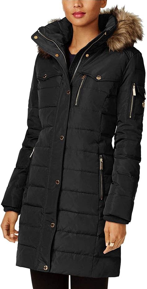 michael kors daunenjacke damen schwarz|michael kors winter coats.